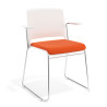 Silla Confidente tapizada con brazos Lotus - Naranja