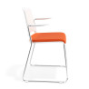 silla confidente naranja lotus con brazos tapizada tela 3
