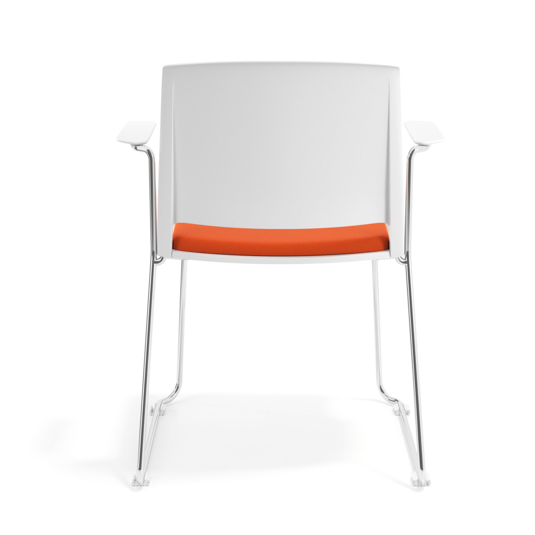 silla confidente naranja lotus con brazos tapizada tela 4