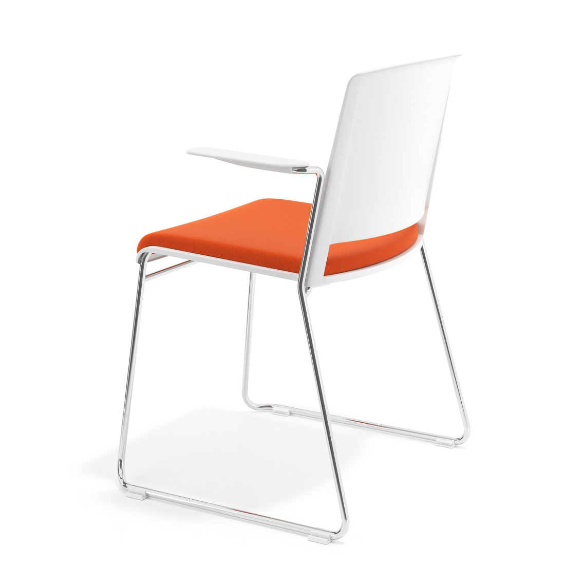silla confidente naranja lotus con brazos tapizada tela 5
