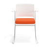 silla confidente naranja lotus con brazos tapizada tela 6