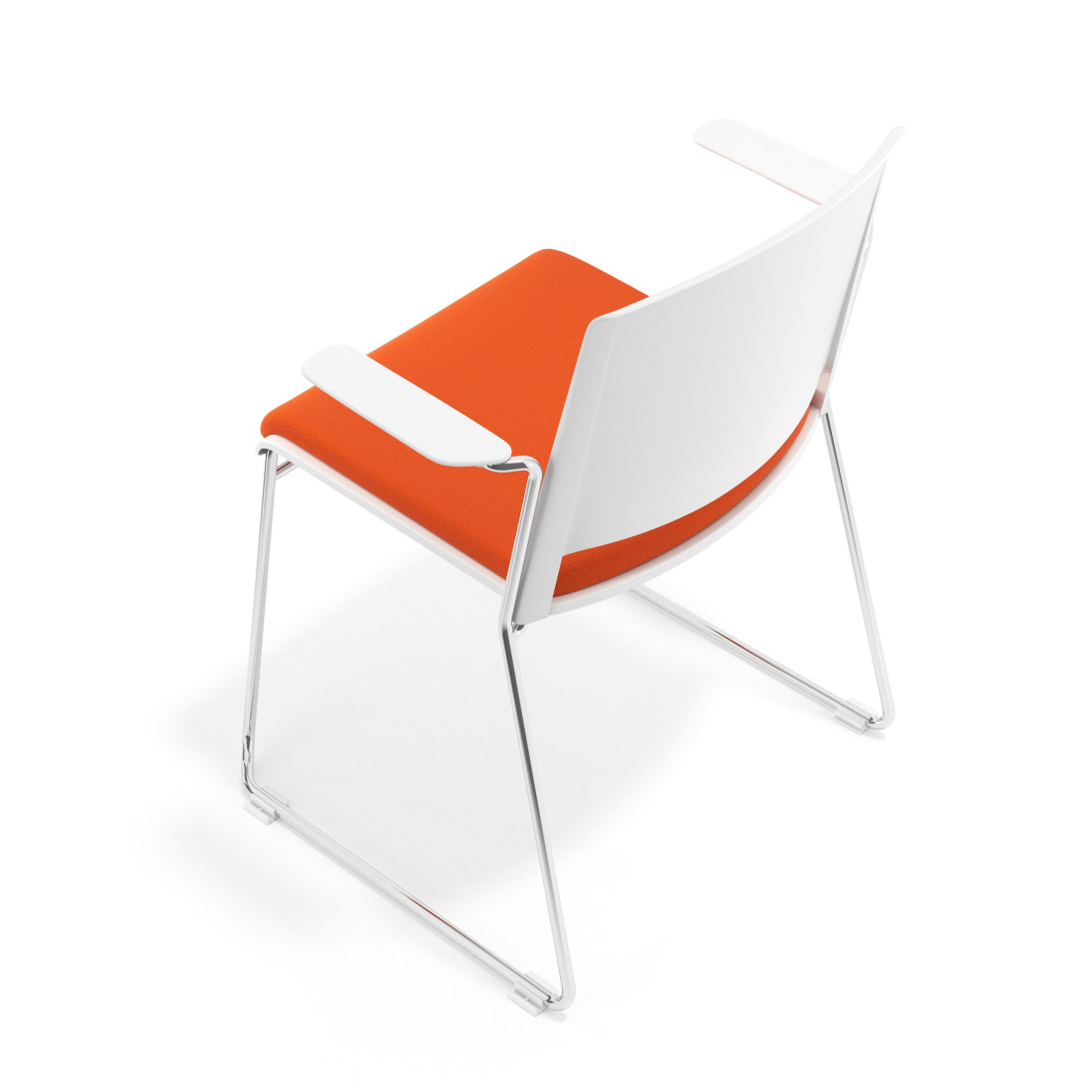 silla confidente naranja lotus con brazos tapizada tela 7