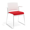 Silla Confidente tapizada con brazos Lotus - ROJO