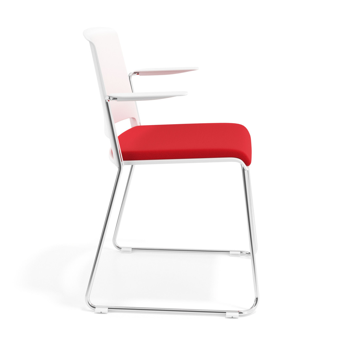 silla confidente rojo lotus con brazos tapizada tela 3