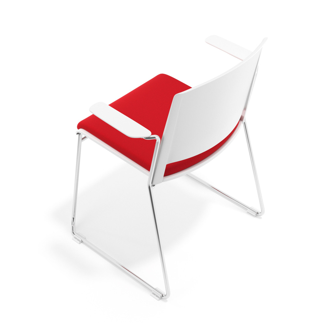 silla confidente rojo lotus con brazos tapizada tela 7