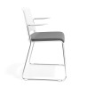 silla confidente gris lotus con brazos tapizada tela 3