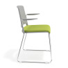 silla confidente verde lotus con brazos tapizada tela 3