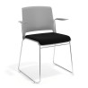 silla confidente negro lotus con brazos tapizada tela 1