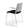 silla confidente negro lotus con brazos tapizada tela 5