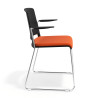 silla confidente naranja lotus con brazos tapizada tela 3
