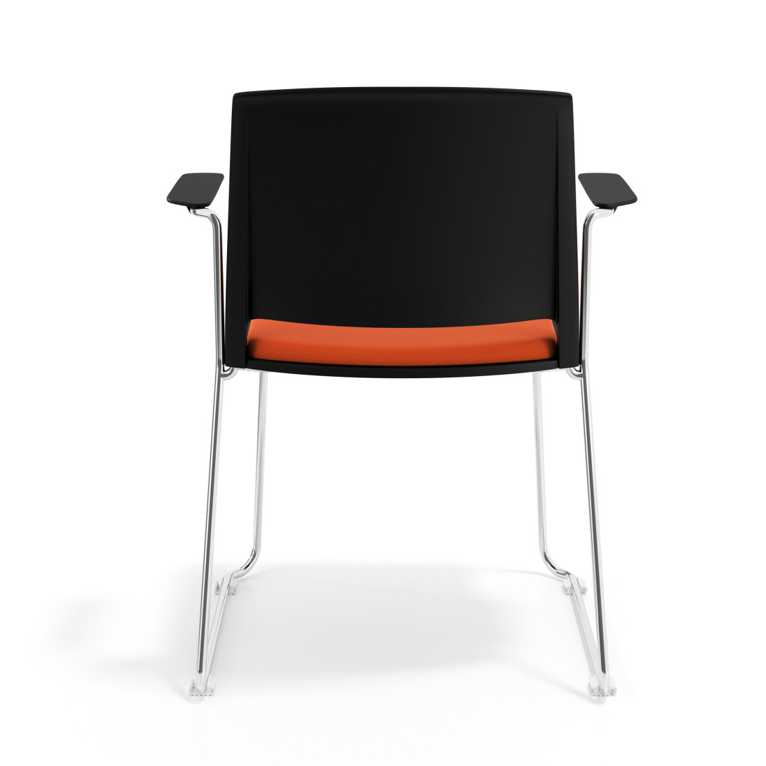 silla confidente naranja lotus con brazos tapizada tela 4