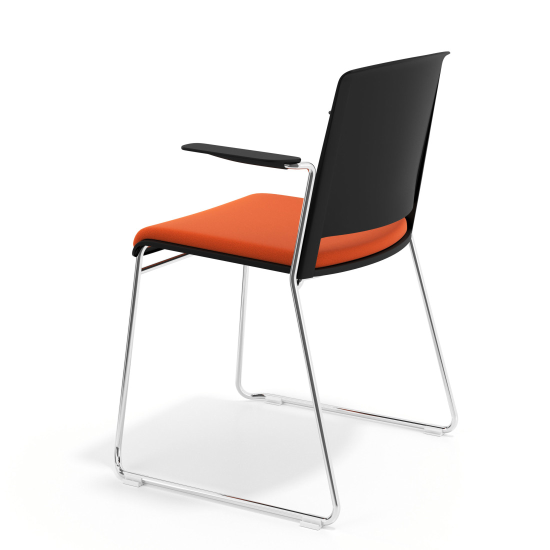 silla confidente naranja lotus con brazos tapizada tela 5