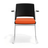 silla confidente naranja lotus con brazos tapizada tela 6