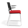 silla confidente rojo lotus con brazos tapizada tela 3