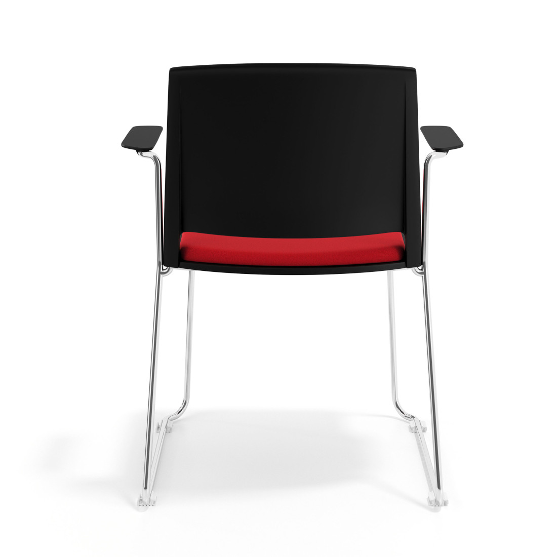silla confidente rojo lotus con brazos tapizada tela 4