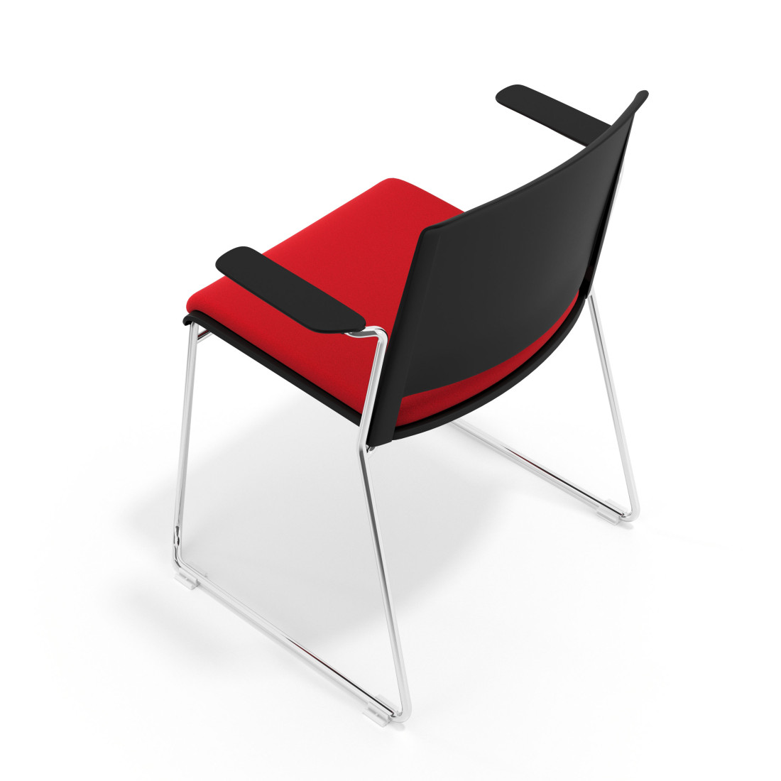 silla confidente rojo lotus con brazos tapizada tela 7