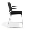 silla confidente negro lotus con brazos tapizada tela 3