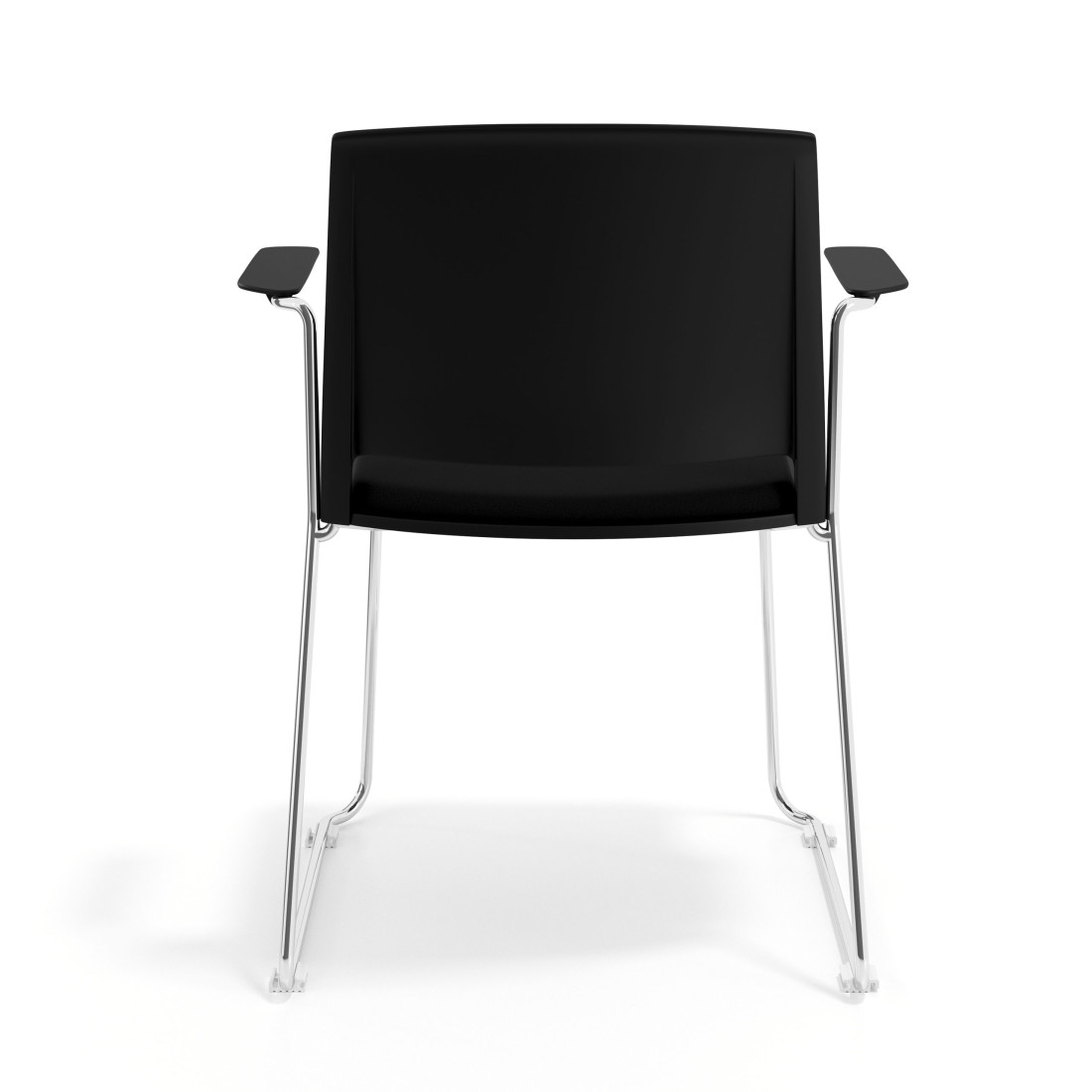 silla confidente negro lotus con brazos tapizada tela 4