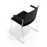 silla confidente negro lotus con brazos tapizada tela 7