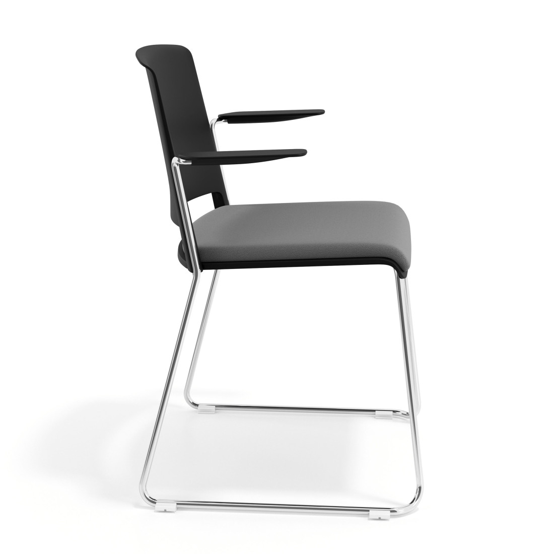 silla confidente gris lotus con brazos tapizada tela 3