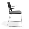 silla confidente gris lotus con brazos tapizada tela 3