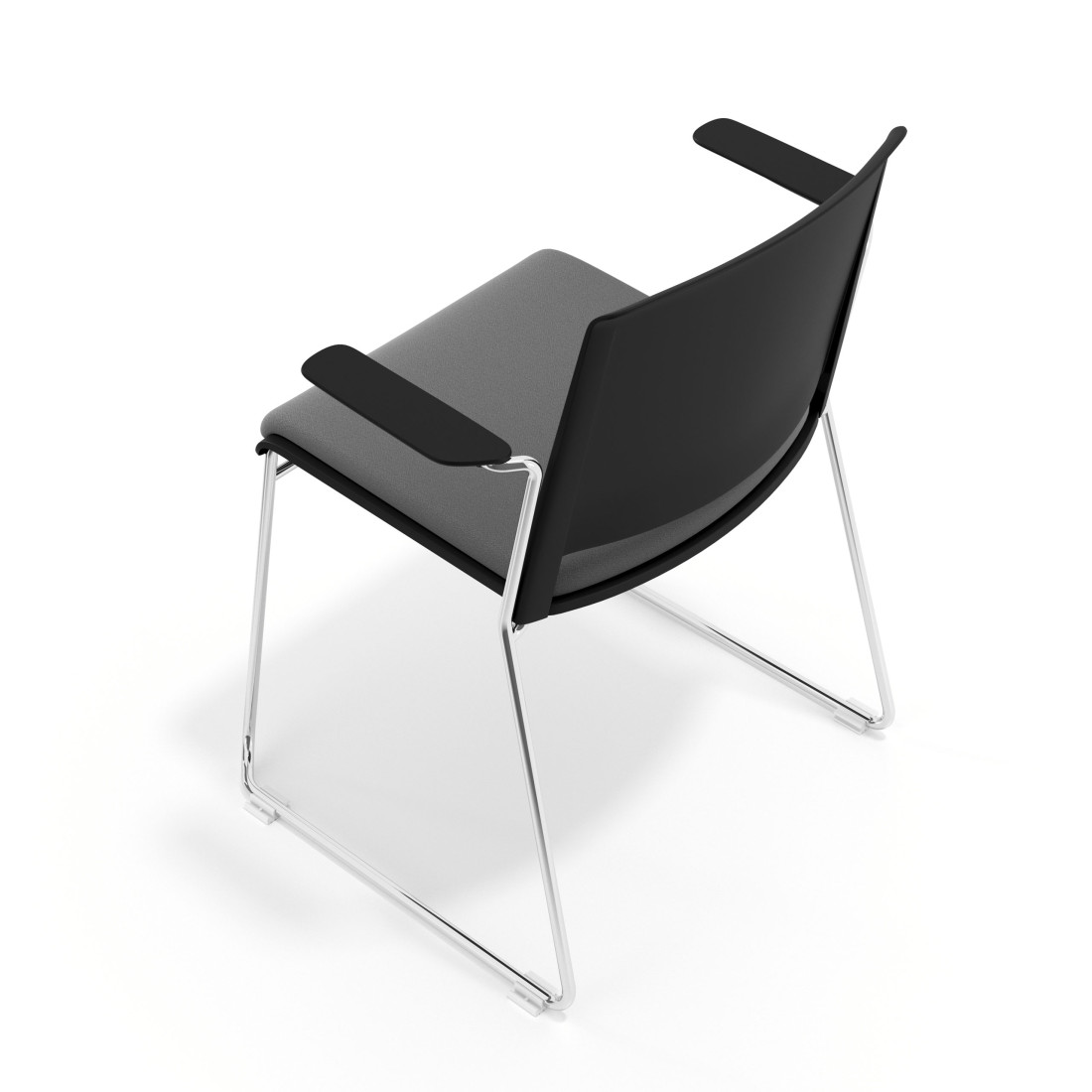 silla confidente gris lotus con brazos tapizada tela 7