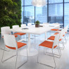 silla confidente naranja lotus con brazos tapizada tela 2