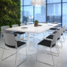 silla confidente negro lotus con brazos tapizada tela 2