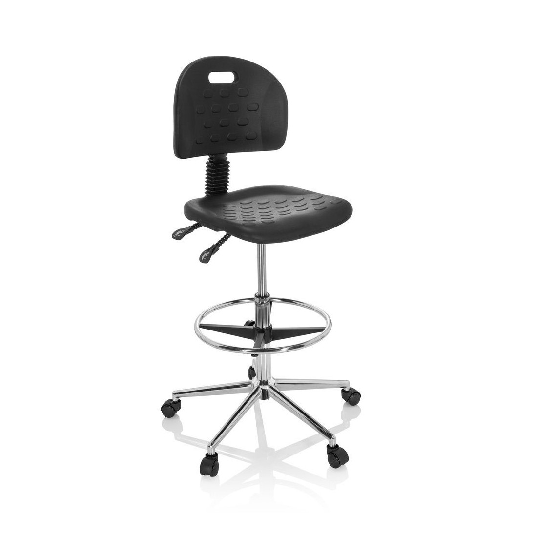taburete de trabajo y laboratorio negro work 23 plastico 1