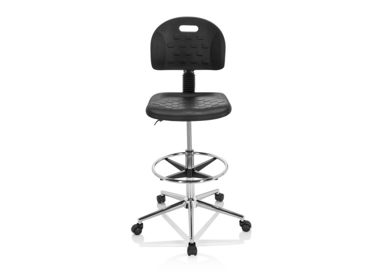 taburete de trabajo y laboratorio negro work 23 plastico 3