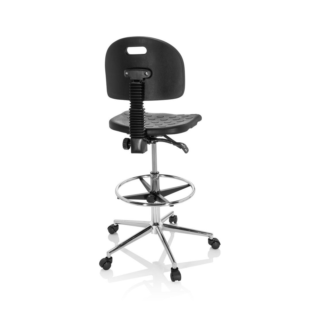 taburete de trabajo y laboratorio negro work 23 plastico 6