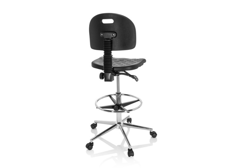taburete de trabajo y laboratorio negro work 23 plastico 6