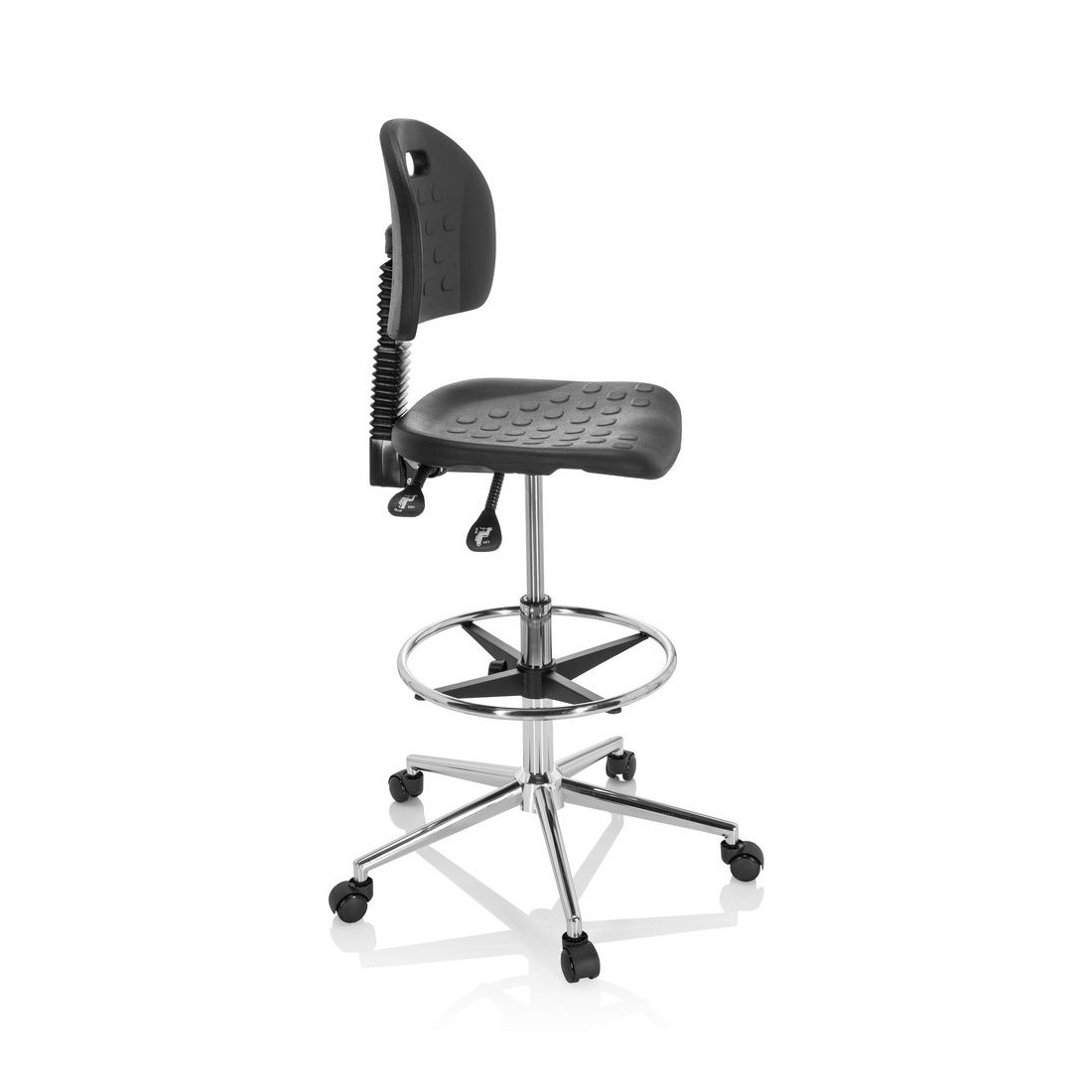 taburete de trabajo y laboratorio negro work 23 plastico 7