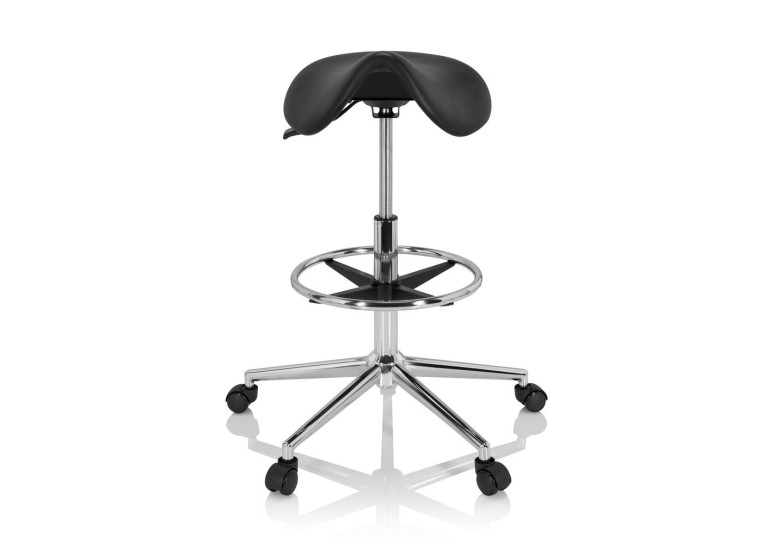 Taburete de trabajo Work 13, ergonómico, asiento montura - negro Second image