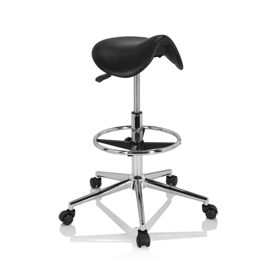 taburete de trabajo y laboratorio negro work 13 plastico 1