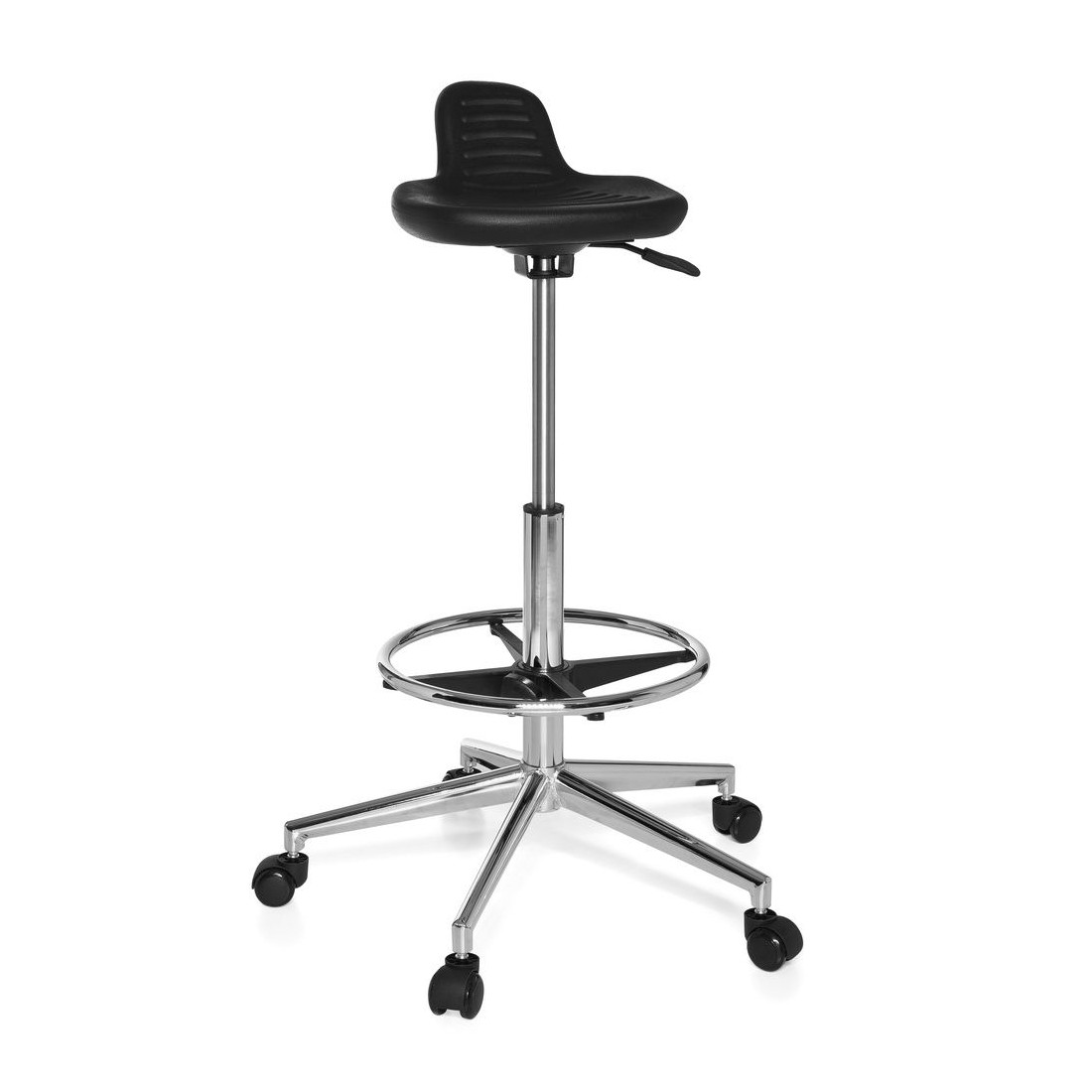 taburete de trabajo y laboratorio negro work 03 plastico 1