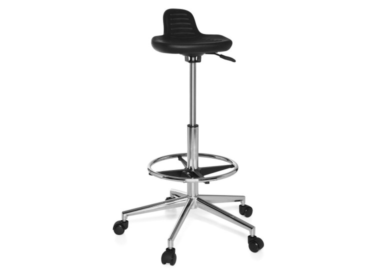 taburete de trabajo y laboratorio negro work 03 plastico 1