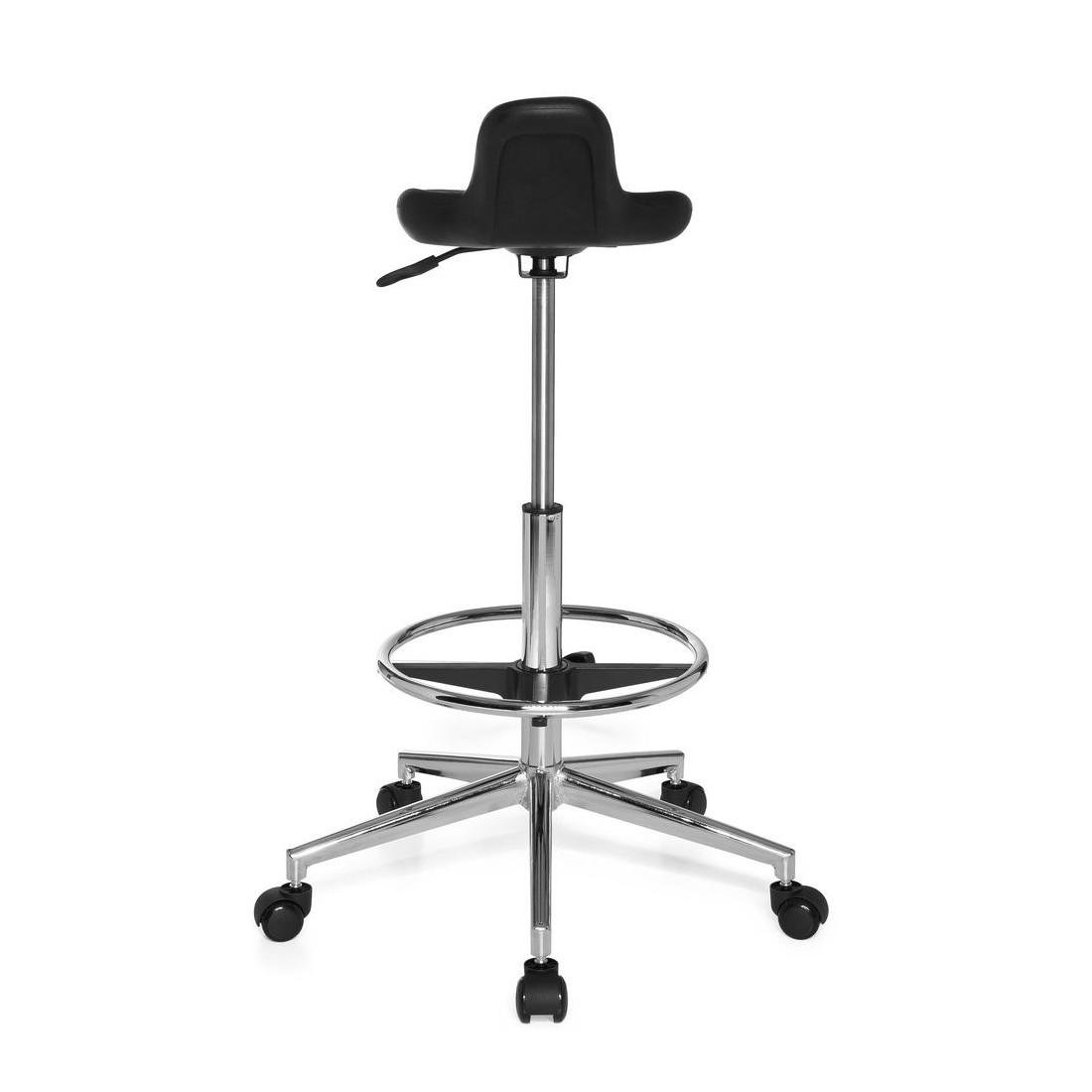 taburete de trabajo y laboratorio negro work 03 plastico 6