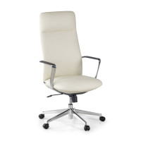 Sillón de Oficina Bristol, brazos aluminio, ecopiel - BLANCO