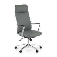 Sillón de Oficina Bristol, brazos aluminio, ecopiel - gris