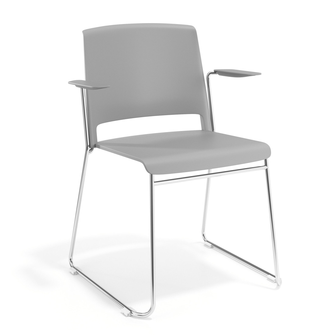 silla confidente gris lotus con brazos tela 1