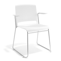 Silla confidente Lotus, estructura patin Brazos - BLANCO