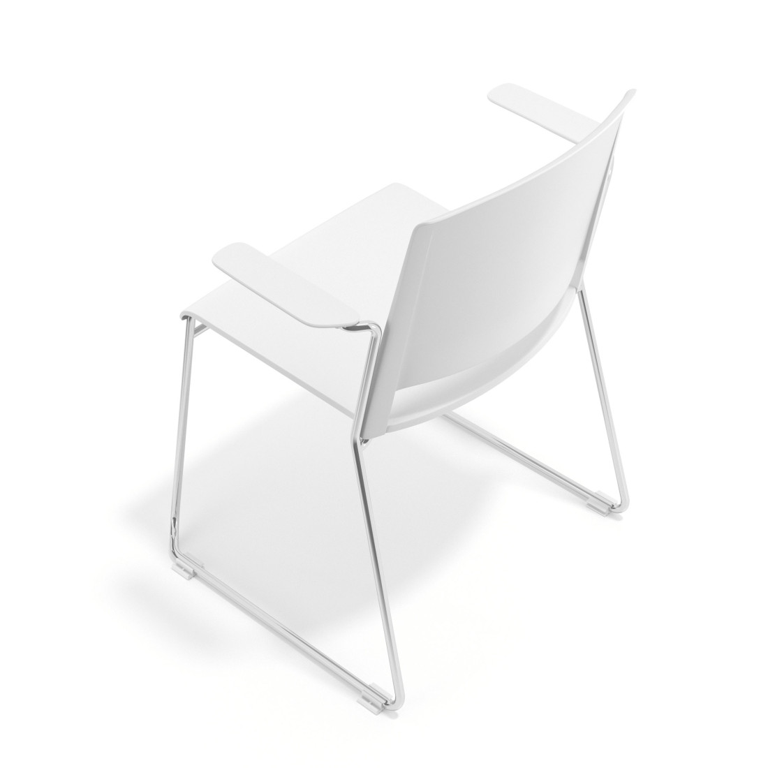 silla confidente blanco lotus con brazos tela 7
