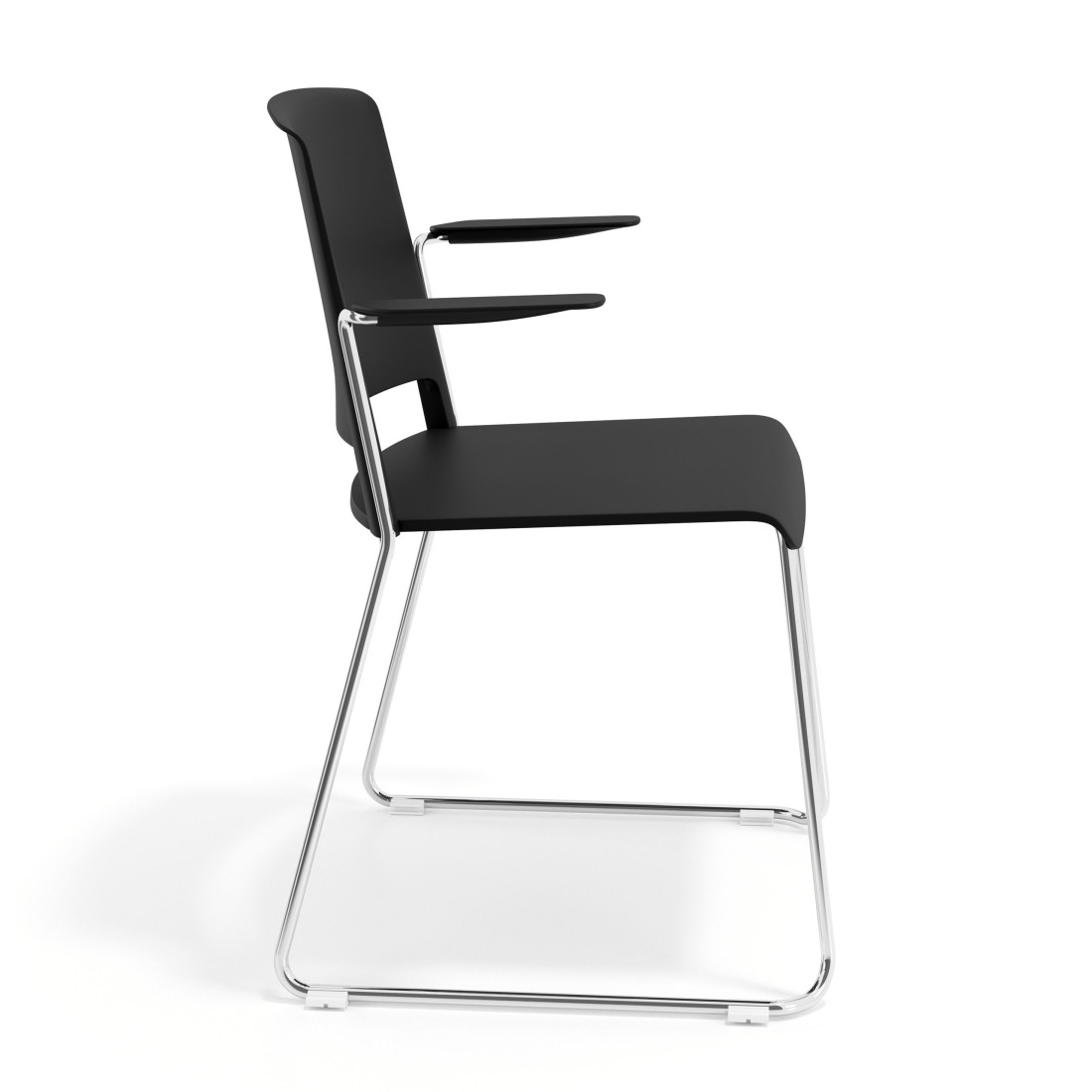 silla confidente negro lotus con brazos tela 3