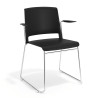 Silla confidente Lotus, estructura patin Brazos - NEGRO