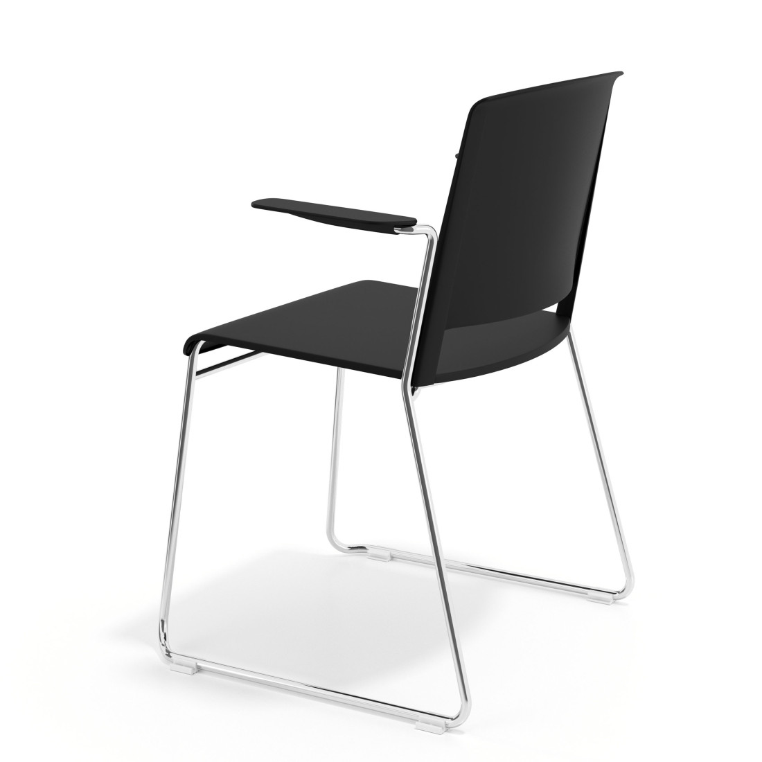 silla confidente negro lotus con brazos tela 5