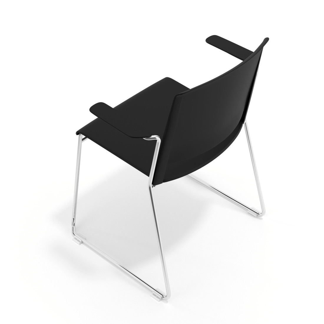 silla confidente negro lotus con brazos tela 7