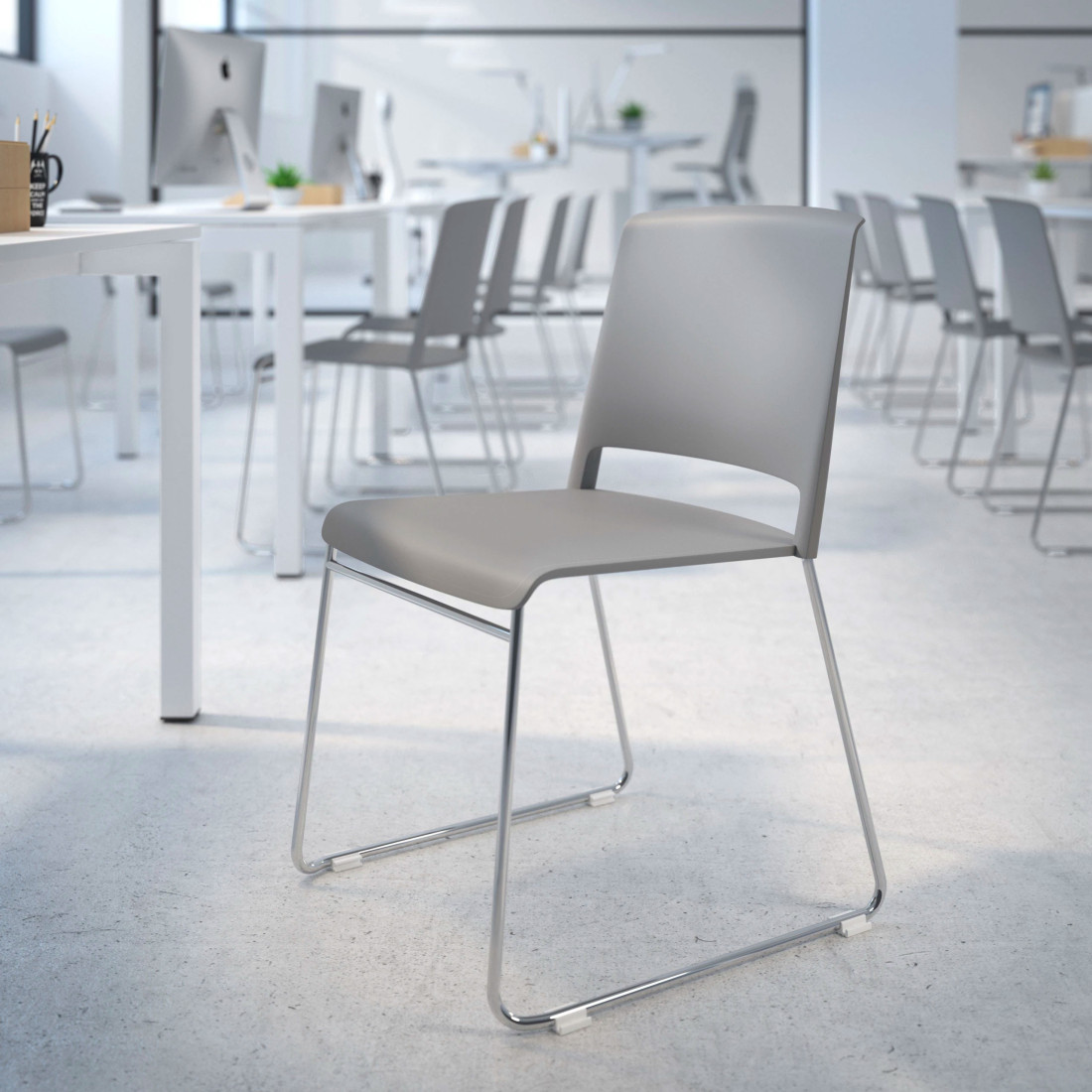 silla confidente gris lotus sin brazos tela 2