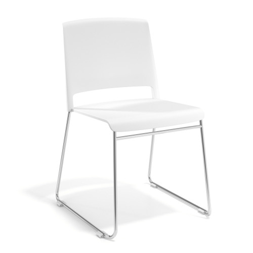 Silla confidente Lotus, estructura patin - BLANCO