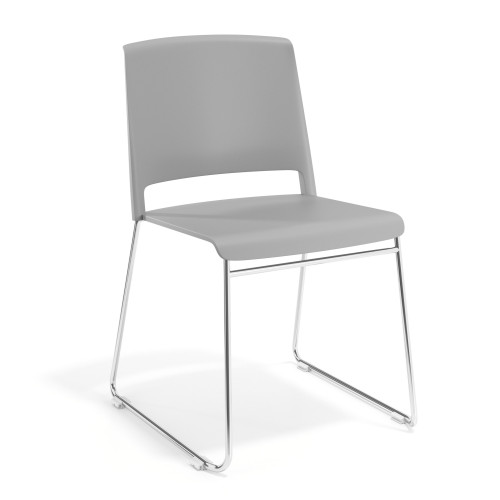 Silla confidente Lotus, estructura patin - Gris